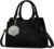 IGOLUMON Women’s Medium Leather Handbag, Black