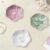 Set of 3 Ceramic Jewellery Bowls, Flower Shape Jewellery Plates, Decorative Jewellery Bowl, Aesthetic Room Decor, Ring Bowl for Bedroom, Dressing Table, Bedside Table (Pink + Green + Grey)