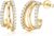 Dochais 14K Gold Plated Large Cubic Zirconia Hoop Earrings, 925 Sterling Silver Pin, Silver and Gold Huggie Earrings, Fashion Hypoallergenic Jewelry for Girls and Women