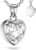 Amoonic Heart Necklace 925 Silver / Gold Plated I Women’s Necklace Adjustable 45-50 cm with Heart Pendant Necklace Women’s with Heart I Real Silver Chain with Stone Women Jewellery Gift for Her Mum