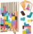 Wooden Puzzle Tetris Montessori Toy from 3 4 5 6 Years – Educational Toy to Promote Concentration & Motor Skills – 3D Logic Puzzle with Geometric Blocks – Gift Children
