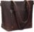 S-ZONE Women’s Shoulder Bag Vintage 3-Way Genuine Leather Laptop Bag Travel Bag Work Bag Purse Handbag Messenger Bag
