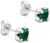 Orovi 9ct Yellow Gold or White Gold Ruby Sapphire Emerald Cubic Zirconia Round Claw Set Stud Earrings