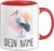 Stork Mug with Name – Personalised Mug Stork Gift Idea Birth Baby Name Mug Gift (Red)