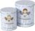 CasaJame Set of 2 Metal Biscuit Tins White with Angel Merry Christmas Golden Silver Stars Assorted Height 13-16 cm