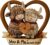 Highland Cow Decoration, Highland Cow & Cow Wooden Stands Pair for Table