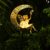 ZKLiLi Solar Lights, Outdoor Garden Decorations, Moon Fairy Solar Light, with Solar Crinkle Glass Ball, Waterproof Warm Yellow LED Light Decorations for Gifts for Mother, Grandmother and Women