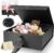 Black Luxury Large Magnetic Gift Box, 32.5 x 23 x 10.5 cm with Ribbon, Paper & Greeting Card, Party Favour Box for Wedding, Birthday & Mother’s Day