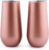 Sivaphe Champagne Glasses Set of 2 Stainless Steel Double-Walled Thermol Wine Glasses with Lid for Christmas (Rose Gold)
