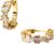 Purelei Fancy Women’s Hoop Earrings – 18K Gold Plated or Silver Earrings with Pastel Cubic Zirconia (White, Yellow, Pink, Purple) – Waterproof, Hypoallergenic, Diameter 17 mm
