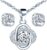 Yumilok Jewellery Set Women’s Necklace Earrings Chain Set 925 Sterling Silver Flowers Zirconia Gift for Mum Wife Girlfriend