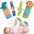 URMYWO 4 x rattle baby socks, baby toy, wrist and newborn toy for babies, girls, boys, early education toy for newborns, toddlers, toy for baby toys, 0-6 months
