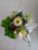 Tea bouquet with 3 different fruit mixes and candies, with flowers