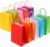 Pack of 30 Colourful Paper Bags, Gift Bags, Toy Candy Bags with Handle, Kraft Paper Bags for Children’s Birthdays, Weddings, Christmas Parties (15 x 8 x 21 cm)