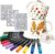 Ceramic Painting Set for Adults, Creative DIY Cups Painting Set for Beginners with 2 White Porcelain Cups for Painting, 12 Colouring Pens, Greeting Card & Stencils, Creative Craft Set Adults
