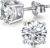 jiamiaoi 18K Weißgold Plattiert Brillant Diamant Ohrstecker Silber 925 Sterling Silber Ohrringe Stecker für Damen Herren 4mm-8mm