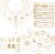 Jewellery Sets for Women, Jewellery, Gold Jewellery Set for Women with 6 Necklaces, 12 Bracelets Chains Set, 6 Golden Hoop Earrings, 22 Rings Gold Set, Fashion Jewellery Accessories for Gifts