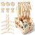Baby Shower Gift with Handle, 35 x 25 x 56 cm Baby Storage Basket with 4 Children’s Hangers & 6 Angel Day, Wooden Baby Gift Basket, Baby Basket Newborn for Pregnant Women, New Parents for Clothes