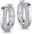 MATERIA by Matthias Wagner SO-433 Women’s Earrings 925 Silver Hoop Earrings Rhodium-Plated Zirconia 14 mm
