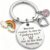 Stainless Steel Keyring Engraved with Rainbow, Heart & Clover Leaf – Gift Idea for Women, Men, Girlfriend, Mother, Father – Motivation, Thank You, Birthday & Christmas