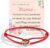 QianSiLi Three Tone Red Lucky Bracelet with Ring Bracelet for Men and Women Adjustable Stainless Steel