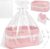 Empty Large Gift Basket with Greeting Card, Braided Storage Basket for Baby Shower Birthday Wedding Basket Pink Cotton Rope Fabric Basket Small Gift Basket for Shelves Bathroom Living Room Children’s
