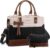 LOVEVOOK Women’s Medium PU Leather Handbag Small Handbag, Beige/Black/Brown, Utility
