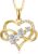 375/9K Echtgold Herz Kette für Damen, Gelbgold 0,55-1,2 cttw Moissanit Unendlichkeit Herz Anhänger Halskette,Schmuckgeschenk Jahrestag Geburtstag für Ehefrau Mutter,40+5cm