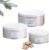Brandsseller Set of 3 Metal Cookie Tins – Stackable Round Biscuit Tins with Lids – Food-Safe Storage Tins for Pastries, Biscuits & Christmas Cookies – Stars Grey