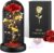 BOLEi Gifts for Women, Eternal Rose in Glass with LED (Classic Red Rose)