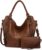 Real Women’s Handbags, Large Shopper, Leather Handbag, Shoulder Bag, Purse, Hobo, Women’s Bag Set for Office, School, Shopping, Travel, 2 Pieces Leather, brown