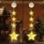 CNMTCCO Christmas Decoration Window LED Star Lighting Battery Timer Pack of 2 Warm White Light Curtain for Christmas Decoration Indoor Star Window Lights with Suction Cup