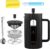 French Press 1 Litre (1000 ml) – Coffee Press Made of Hot-Proof Glass with Stainless Steel Filter – Ideal for Cold Brew & Coffee – BPA Free & Dishwasher Safe – Includes Spoon & Brush
