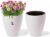 Meltom Flower Pot Large Round Height 42 cm Diameter 39 cm White 3D Wave with Insert Decoration