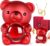 Eternal Rose Bear, Rose Box with Chain, Birthday Gift for Women