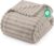 Utopia Bedding Striped Cuddly Blanket Fluffy [228 x 228 cm, Beige]