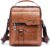 A-QMZL Men’s Shoulder Bag Men’s Bag Small Vintage PU Leather Crossbody Men’s Bag Shoulder Handbag Men for Work, School, Everyday (Light Brown)