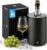 Beyond Wine Cooler Stainless Steel Bottle Cooler for Wine Champagne & Champagne Bottles, Double-Walled Champagne Cooler Drink Cooler for White Wine, Gift Set Men Women Wine Accessories Gift Idea – Black