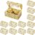 Pack of 12 Party Gift Boxes, Treasure Chest, Chocolate Box, Transparent Gift Boxes for Wedding, Baby Shower, Birthday Party, Decorations (Gold)