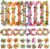 Pack of 32 Hawaii Party Decorations, Hawaii Flowers Necklace Flower Bracelet Headband for Tropical Hawaiian Party Theme Beach Party Hawaiian Night Bar Beach Holiday