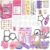 CRAFTY CATS Craft Set Children’s DIY Set for Creativity Cupcake Keyring and Hair Clips with Cream Glue Glitter and Beads Craft Case Gift for Girls from 6 Years Ideal from 8 Years