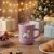 OHAANYY Ceramic Coffee Mug 350 ml with Handle Purple