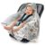 Medi Partners Swaddling Blanket for Baby Seat, All-Year Baby Blanket, Universal, 85 x 85 cm, for Prams, Buggies and Car Seats, Cuddly Blanket (Deer with Grey Minky)