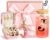 Personalised Gifts with Letters – Glass Mug with Lid and Straw, Keyring and Jewellery Box with Letter, Gift for Women for Birthday, Christmas, Valentine’s Day (J)