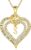 M MOOHAM Women’s Heart Necklace with Cubic Zirconia, Gold/Silver Chain with