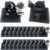 DUGYIRS Pack of 20 Gift Bags with Satin Ribbon 12 x 13 x 5 cm (Black)