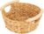 Braided Gift Basket, Empty, Round Storage Basket Made of Water Hyacinth with Wooden Handles, Gift Basket for Filling, Wicker Basket for Gifts & Decoration, 31.2 x 29.8 x 13.8 cm