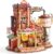 ROBOTIME 3D Holzpuzzle Geschenkfabrik Bausatz – Mechanisches Modell mit Musik & LED Licht, Retro Vintage Bastelset für Erwachsene & Jugendliche, EAB01