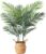 Ferrgoal Artificial Areca Palm Tree 110cm with Seagrass Basket, 1 Piece