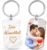 Personalised Keyring with Desired Image, Name & Date – Individual Gift for Men & Women – Key Ring with Desired Text – Perfect for Birthday, Anniversary & Christmas